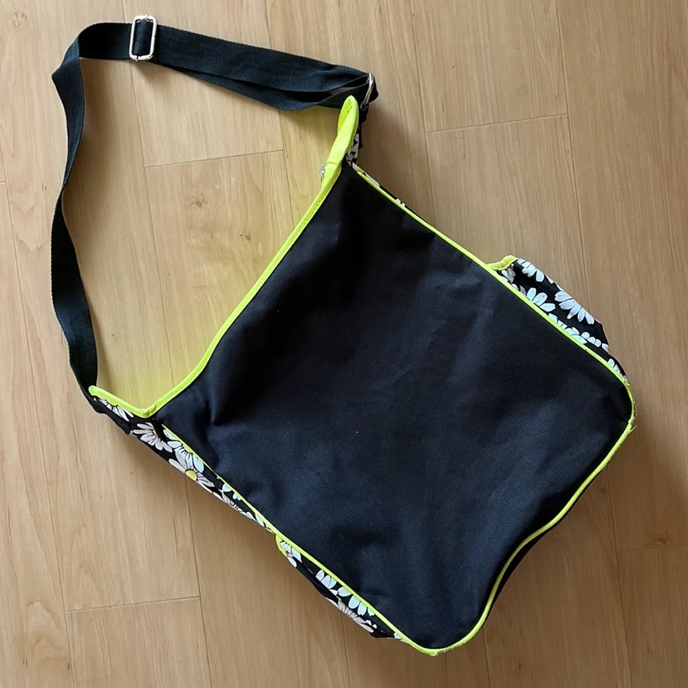 JUSTICE “JUST BE YOU” SEQUIN COMPUTER SCHOOL BAG BLACK YELLOW